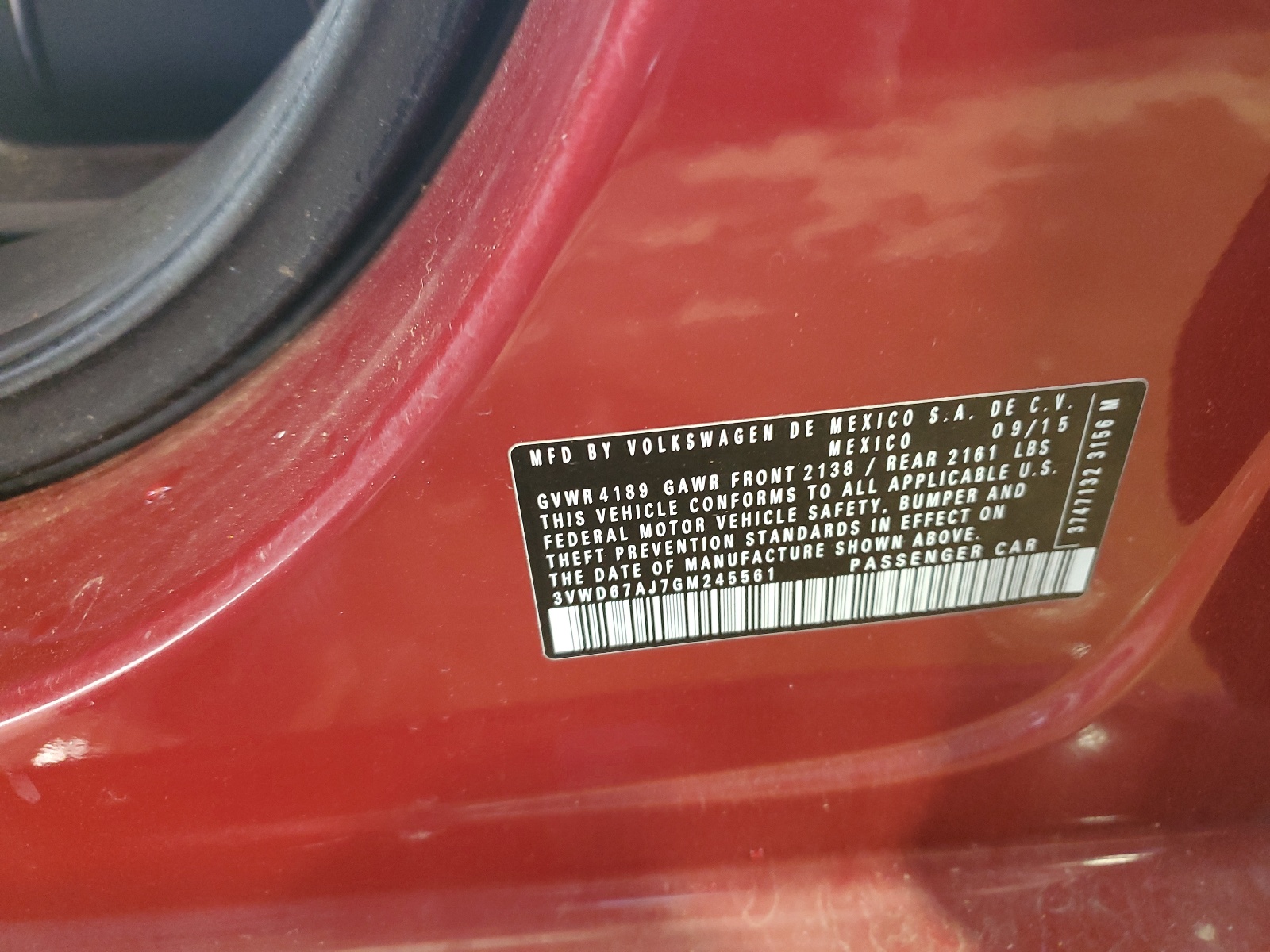 3VWD67AJ7GM245561 2016 Volkswagen Jetta Se