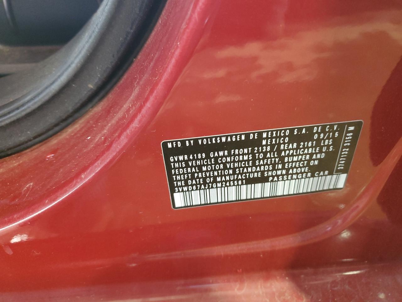 2016 Volkswagen Jetta Se VIN: 3VWD67AJ7GM245561 Lot: 63902704