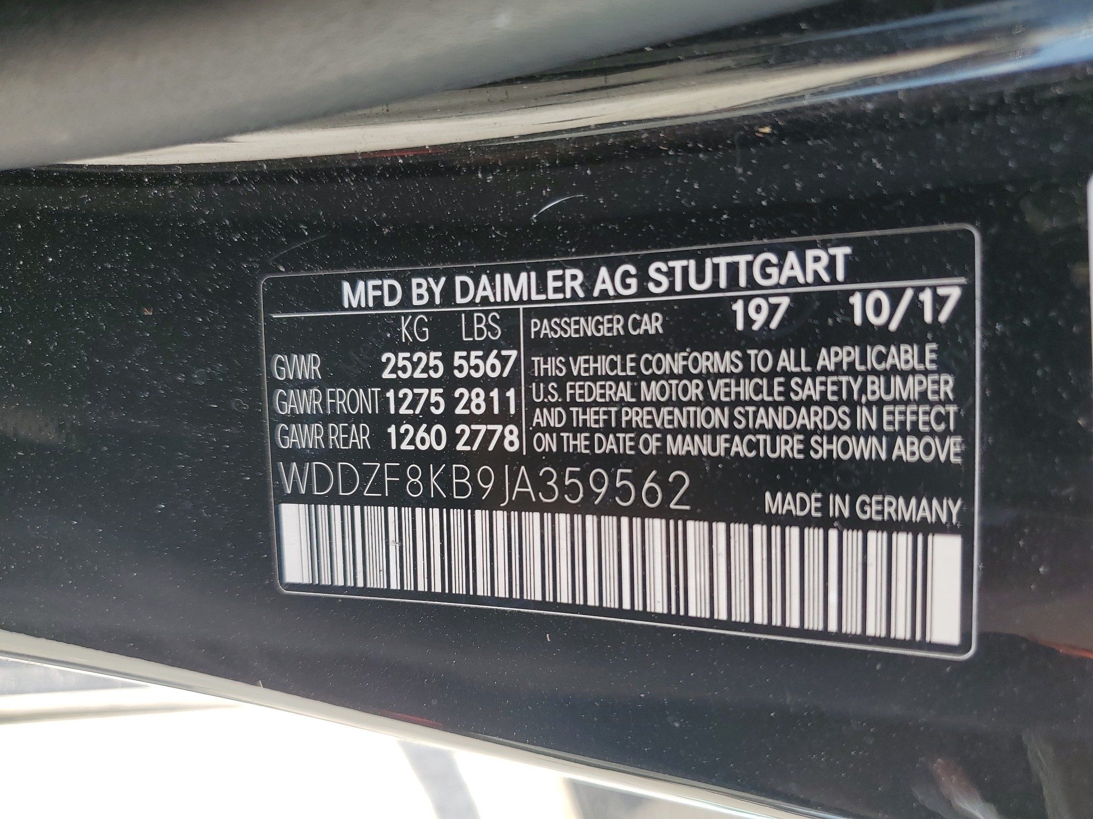 WDDZF8KB9JA359562 2018 Mercedes-Benz E 63 Amg-S