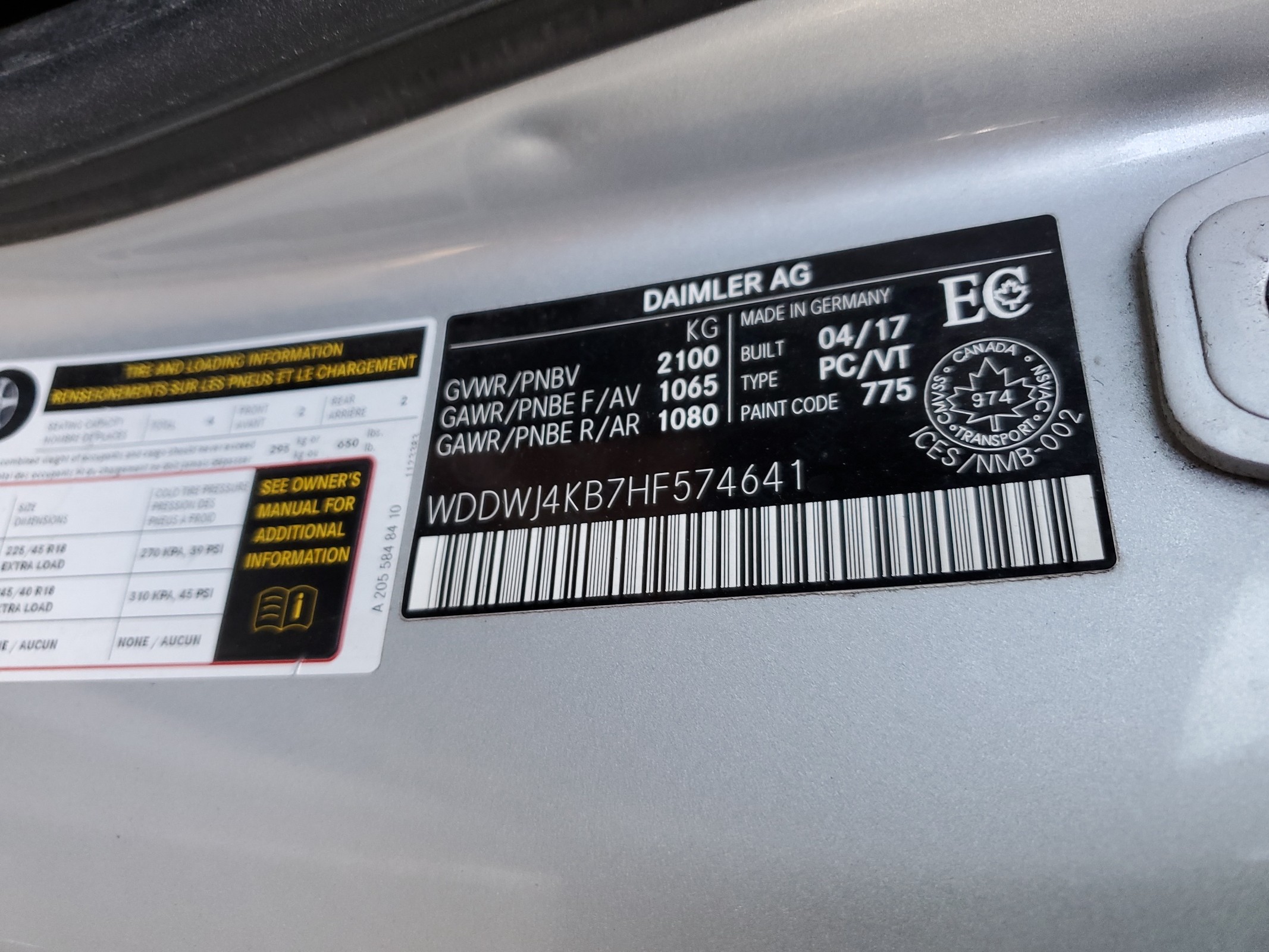 WDDWJ4KB7HF574641 2017 Mercedes-Benz C 300 4Matic