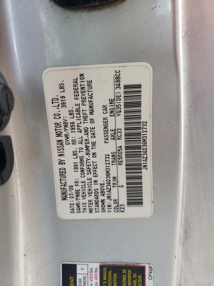 2006 Nissan 350Z Coupe VIN: JN1AZ34D36M312732 Lot: 65268094