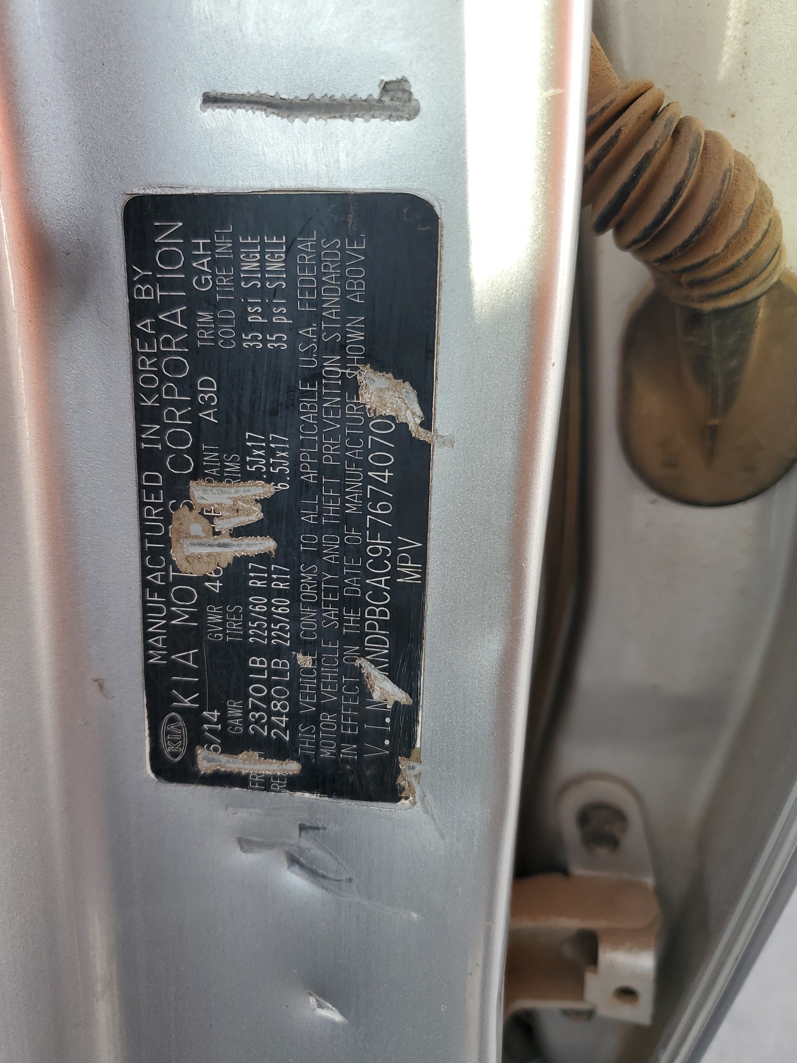 KNDPBCAC9F7674070 2015 Kia Sportage Lx