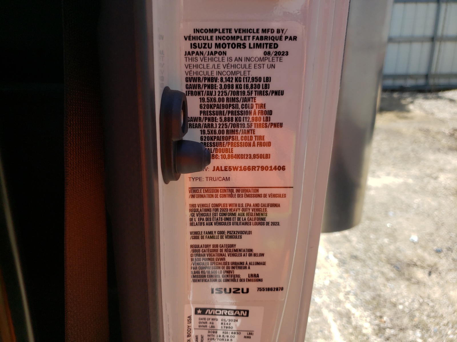 JALE5W166R7901406 2024 Isuzu Nqr