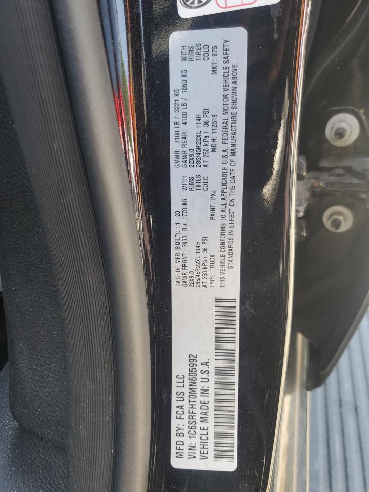 2021 Ram 1500 Limited VIN: 1C6SRFHT0MN605992 Lot: 62485074