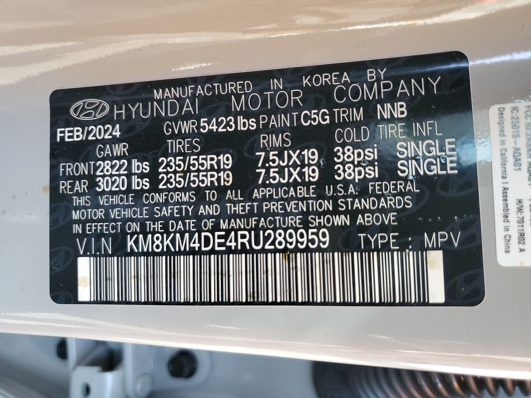 KM8KM4DE4RU289959 2024 Hyundai Ioniq 5 Se