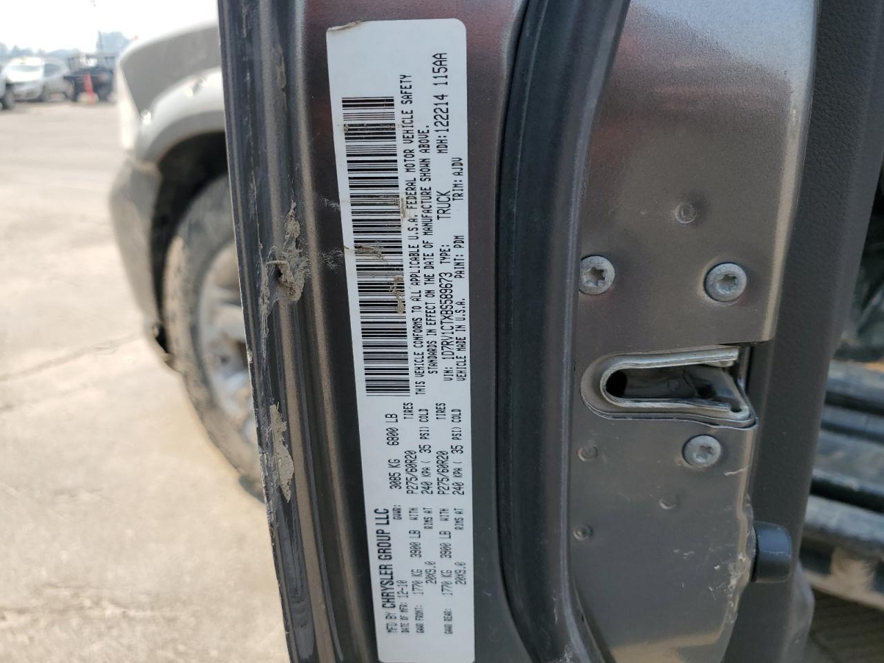 1D7RV1CTXBS589673 2011 Dodge Ram 1500