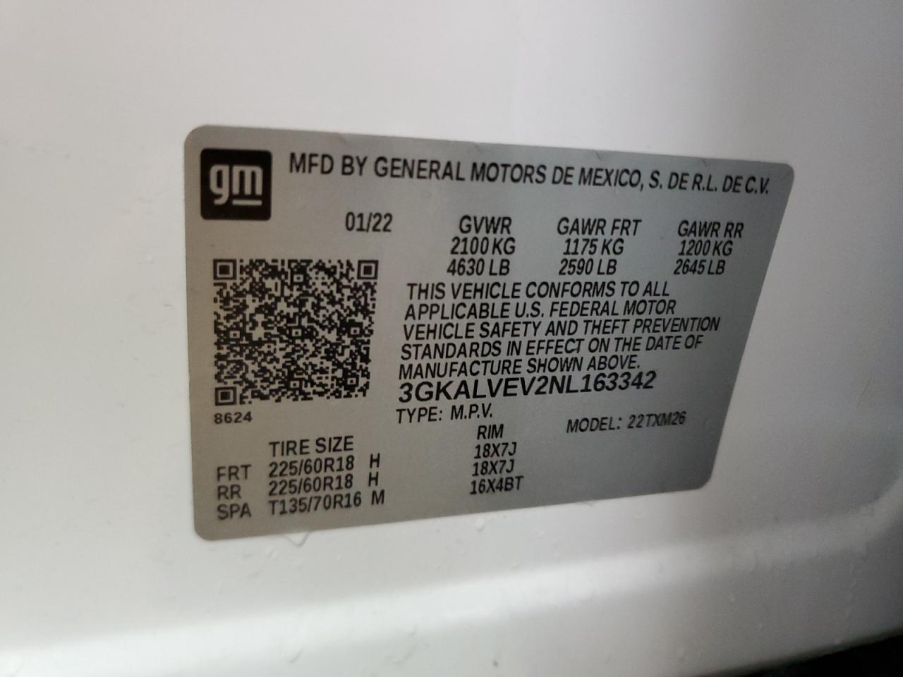 2022 GMC Terrain Slt VIN: 3GKALVEV2NL163342 Lot: 63678784