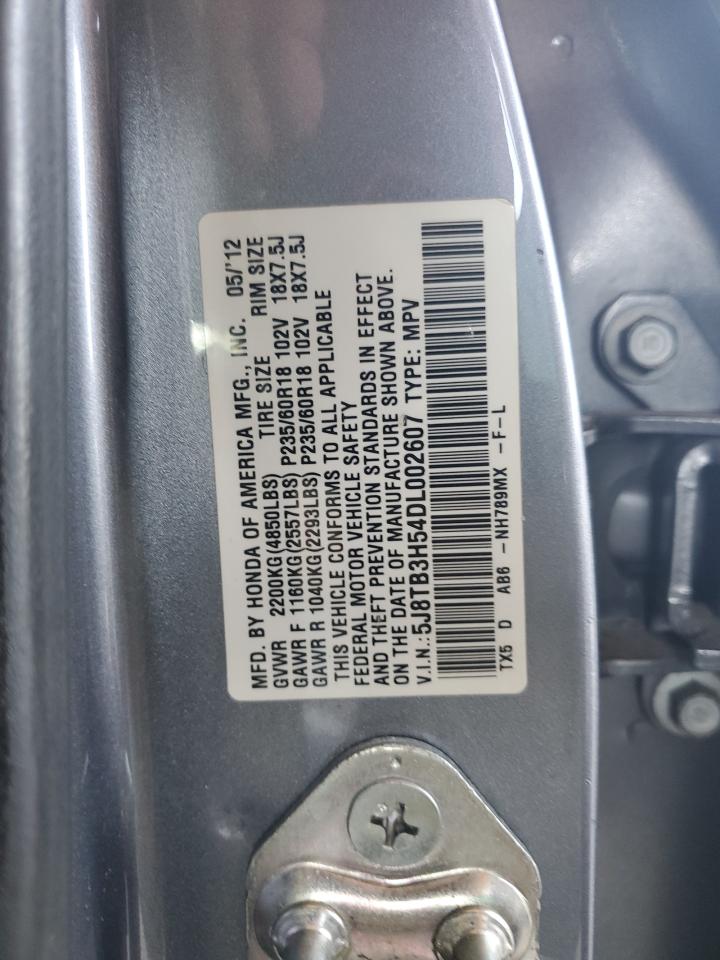 5J8TB3H54DL002607 2013 Acura Rdx Technology