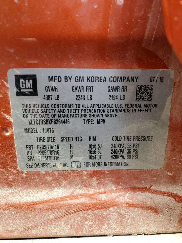 2015 Chevrolet Trax 1Lt VIN: KL7CJRSBXFB264446 Lot: 61801704