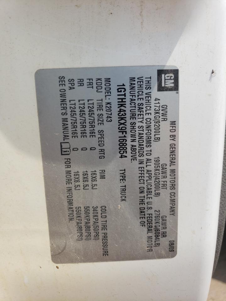 2009 GMC Sierra K2500 Heavy Duty VIN: 1GTHK43KX9F168854 Lot: 63930274