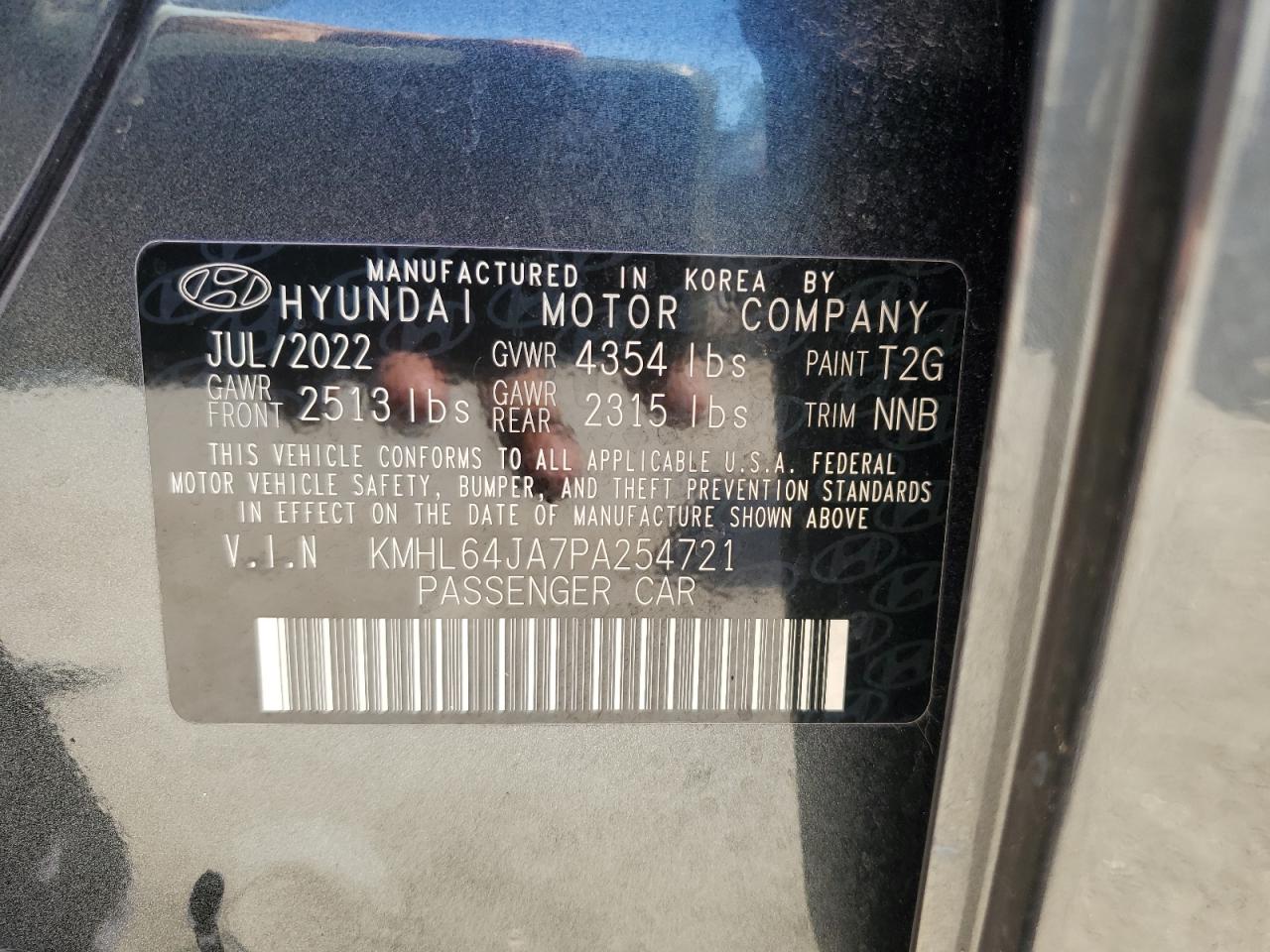 2023 Hyundai Sonata Sel VIN: KMHL64JA7PA254721 Lot: 63394834