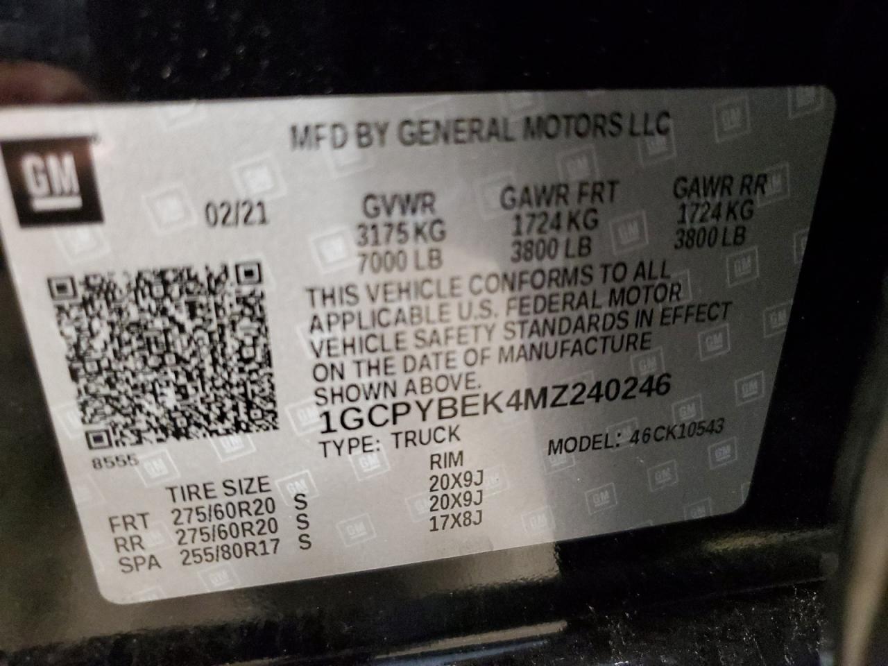 2021 Chevrolet Silverado K1500 Custom VIN: 1GCPYBEK4MZ240246 Lot: 64078724