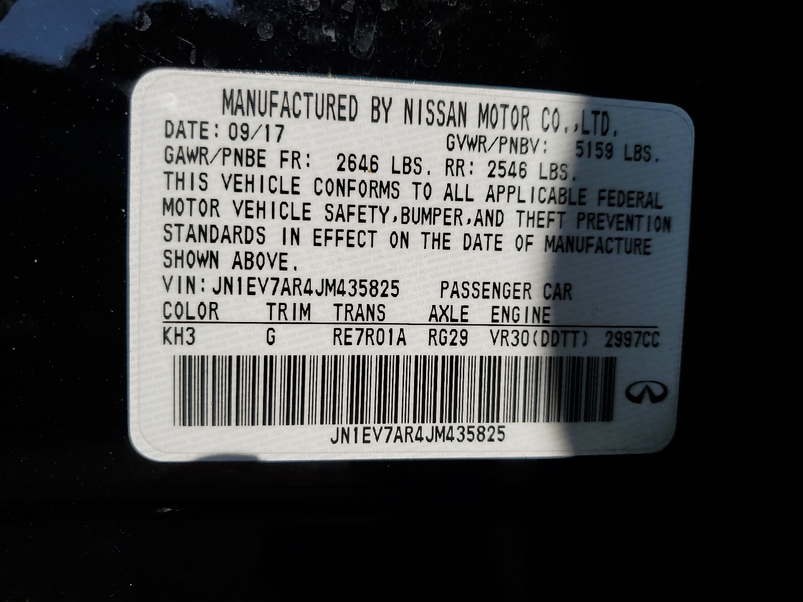 JN1EV7AR4JM435825 2018 Infiniti Q50 Luxe