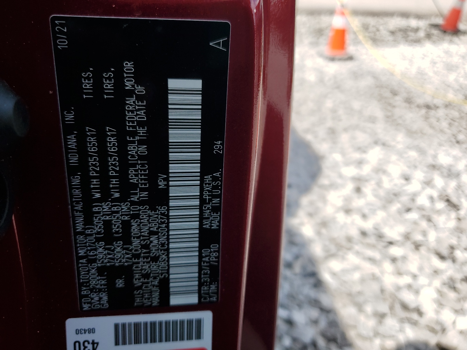 5TDBSKFC3NS043736 2022 Toyota Sienna Le