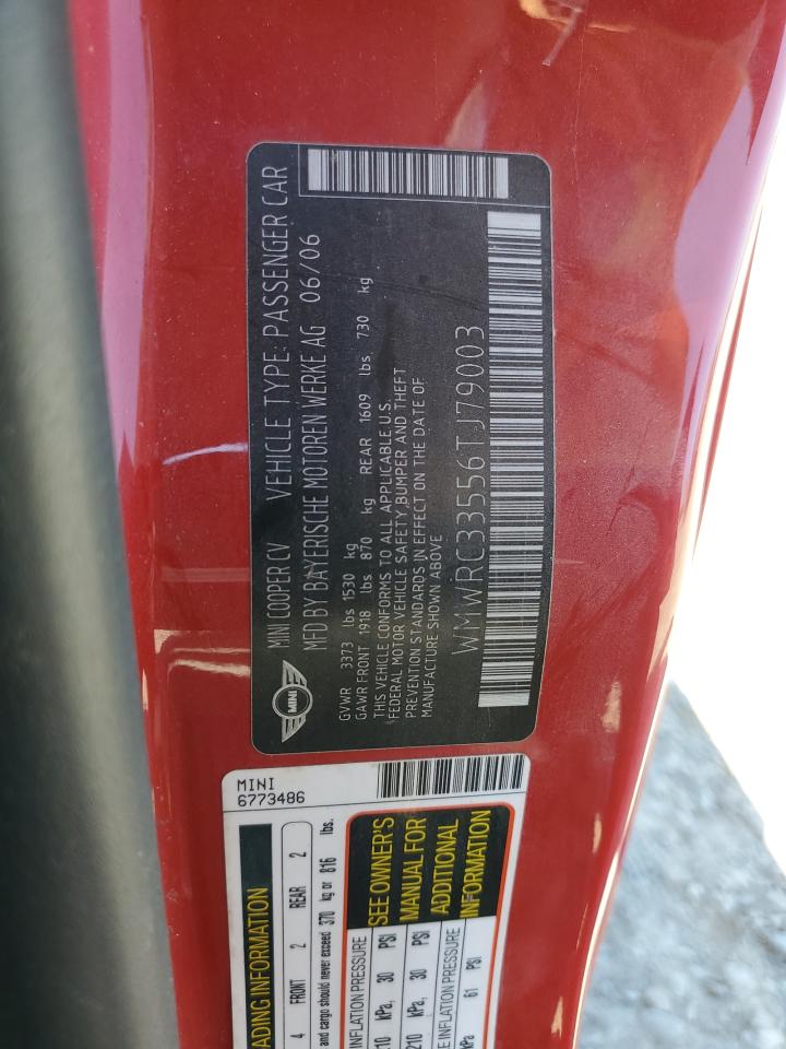 2006 Mini Cooper VIN: WMWRC33556TJ79003 Lot: 63146924