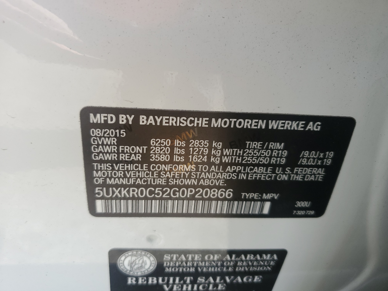 5UXKR0C52G0P20866 2016 BMW X5 xDrive35I