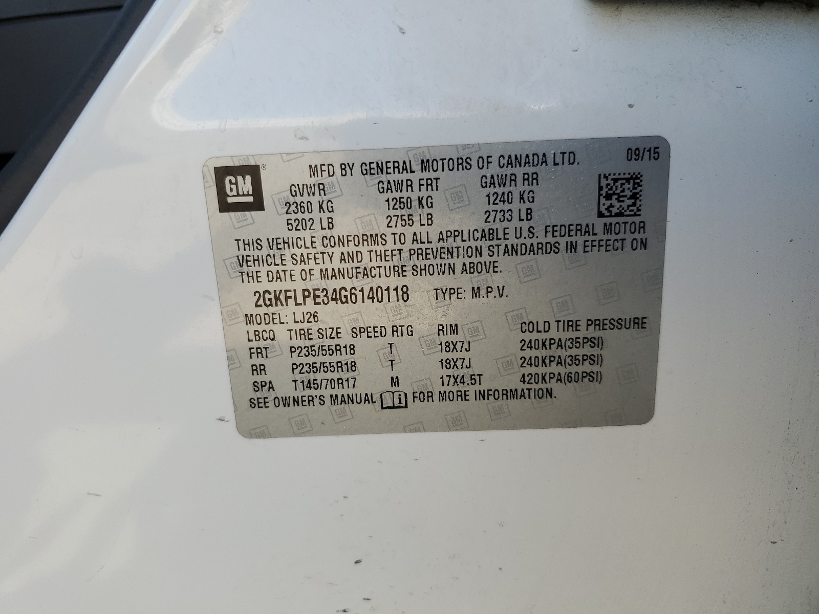 2GKFLPE34G6140118 2016 GMC Terrain Slt