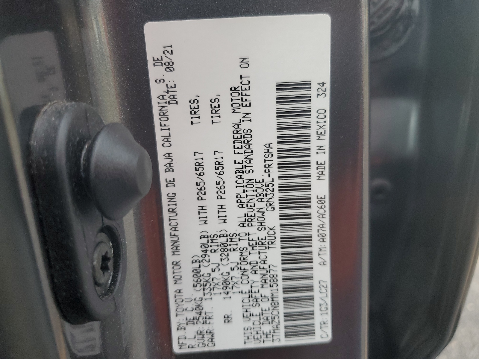 3TMAZ5CN8MM158877 2021 Toyota Tacoma Double Cab