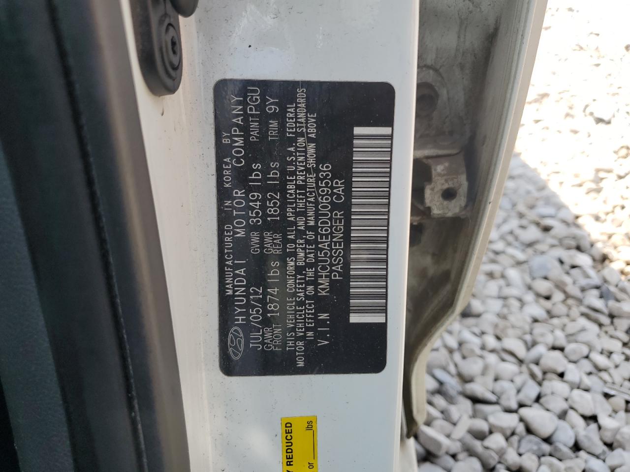 2013 Hyundai Accent Gls VIN: KMHCU5AE6DU069536 Lot: 64060994