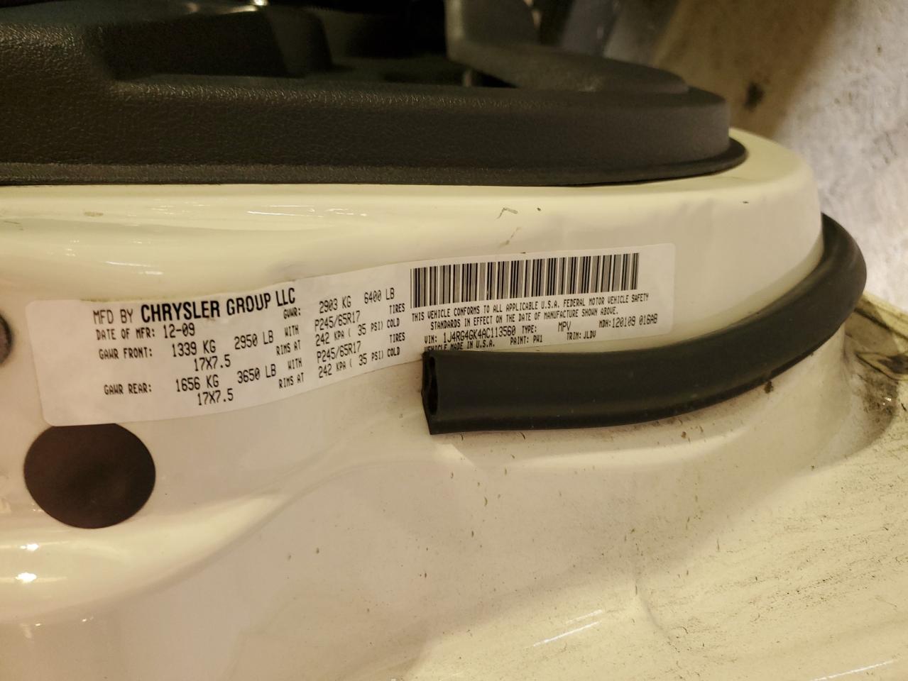 2010 Jeep Commander Sport VIN: 1J4RG4GK4AC113560 Lot: 64282534