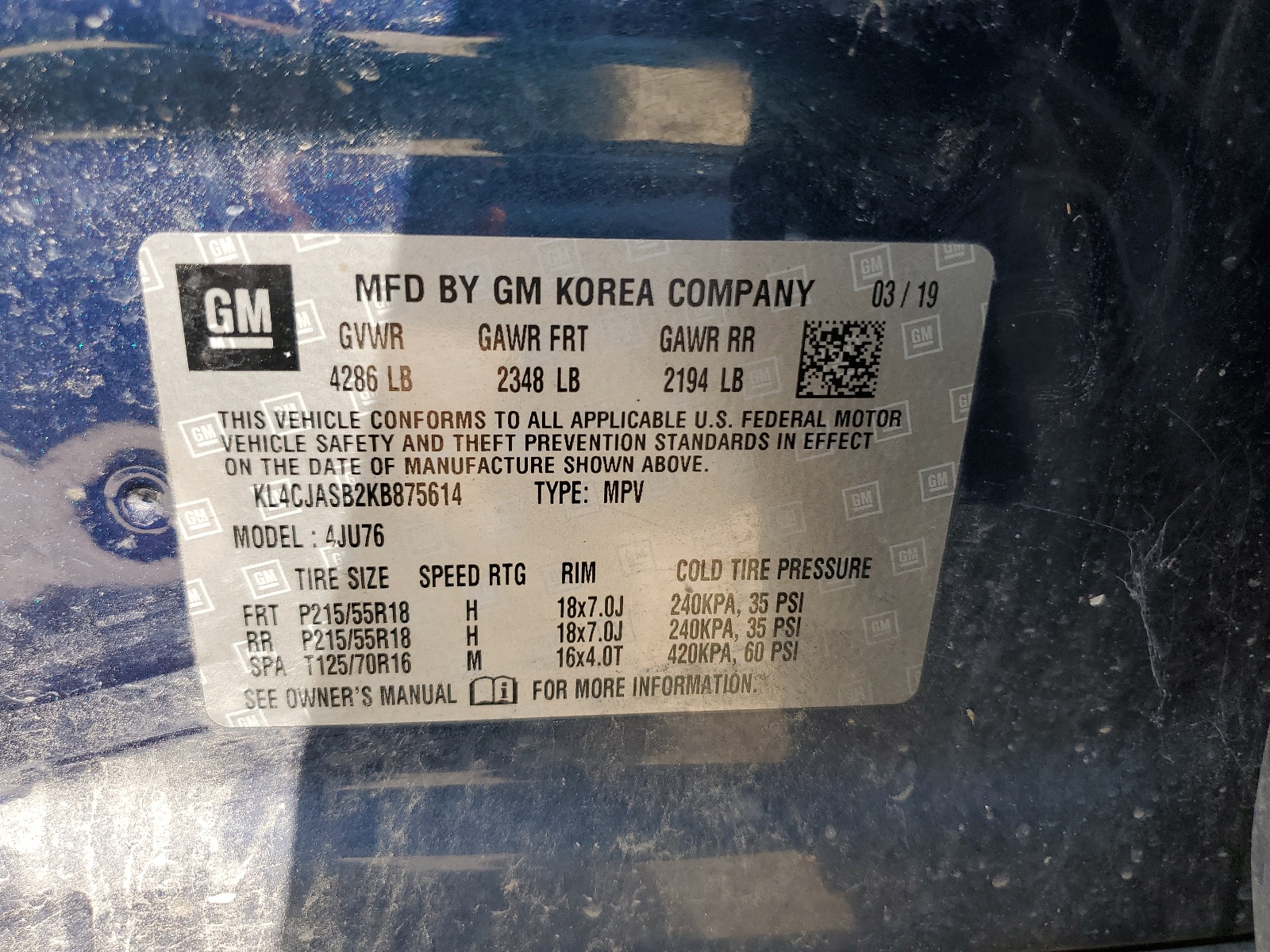 KL4CJASB2KB875614 2019 Buick Encore Preferred