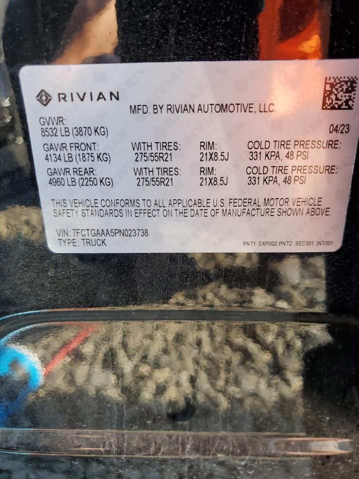 7FCTGAAA5PN023738 2023 Rivian R1T Adventure