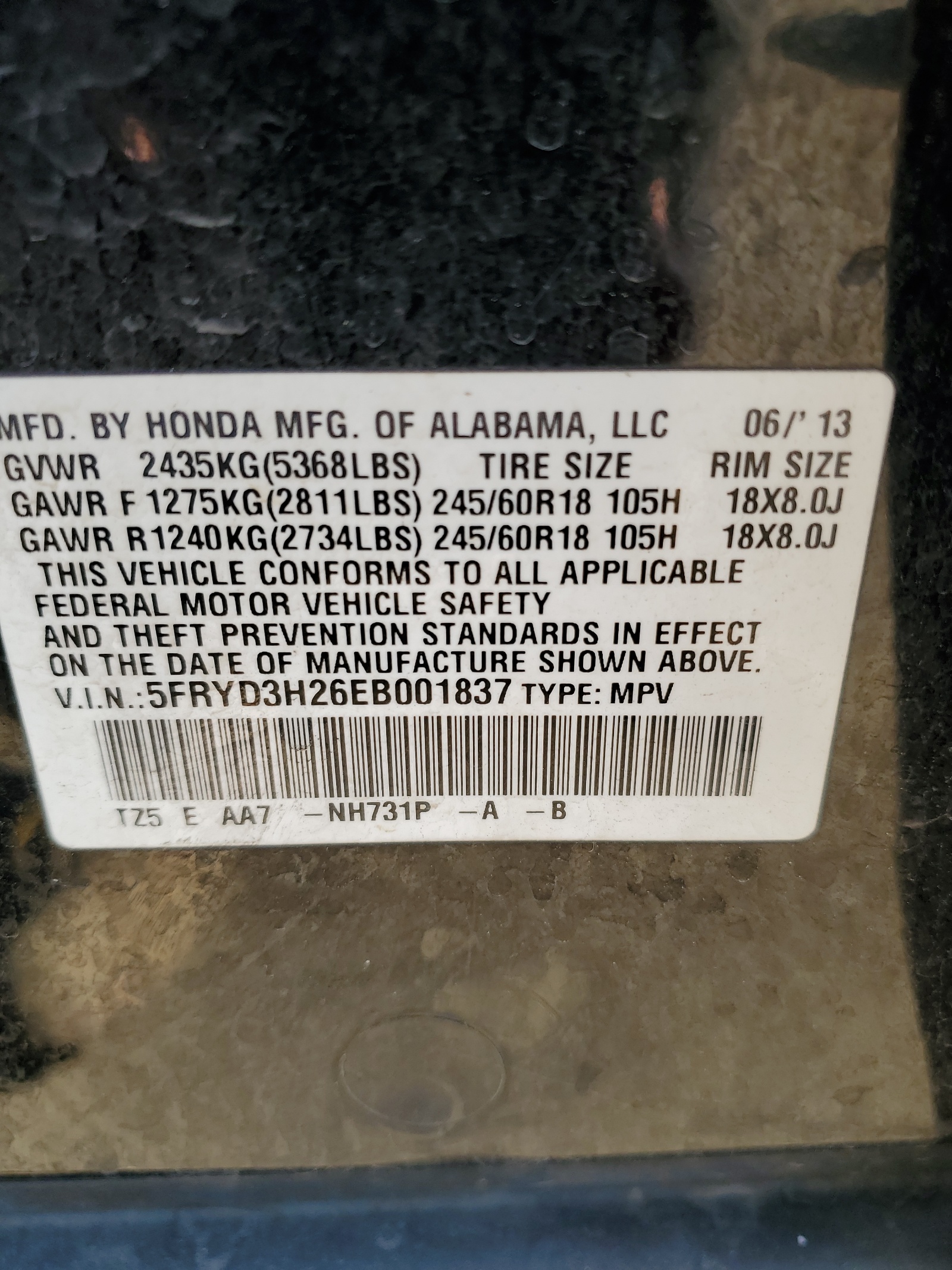 5FRYD3H26EB001837 2014 Acura Mdx