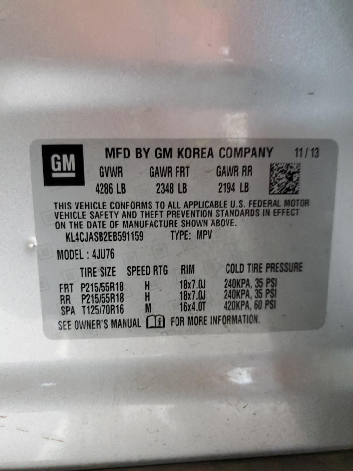 2014 Buick Encore VIN: KL4CJASB2EB591159 Lot: 61569514