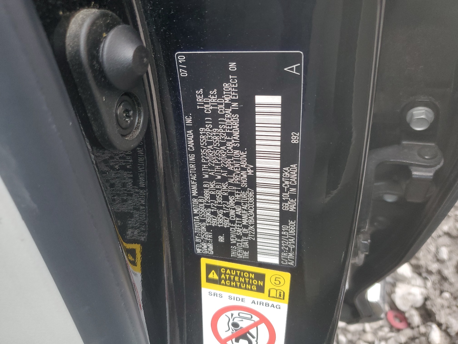 2T2ZK1BA3AC038967 2010 Lexus Rx 350