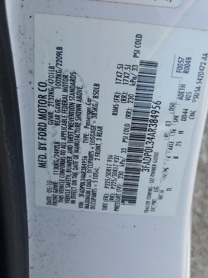 3FADP0L34AR384956 2010 Ford Fusion Hybrid