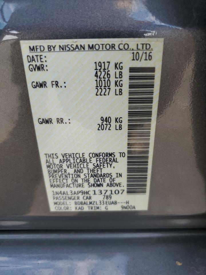 1N4AL3AP9HC137107 2017 Nissan Altima 2.5