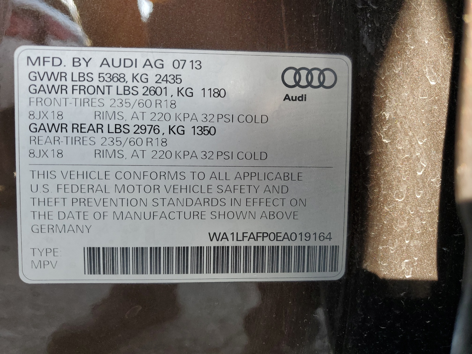 WA1LFAFP0EA019164 2014 Audi Q5 Premium Plus