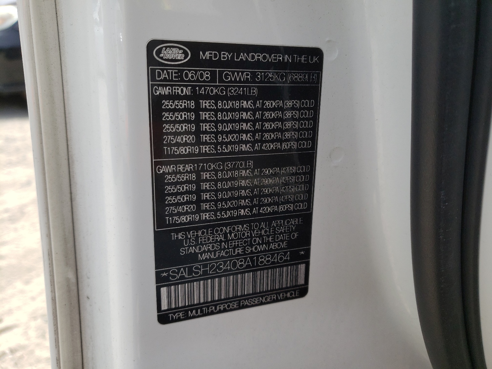 SALSH23408A188464 2008 Land Rover Range Rover Sport Supercharged