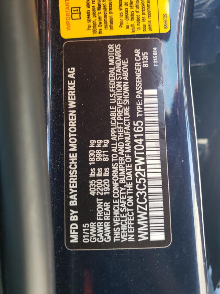 2015 Mini Cooper S Countryman VIN: WMWZC3C52FWT04165 Lot: 61765594