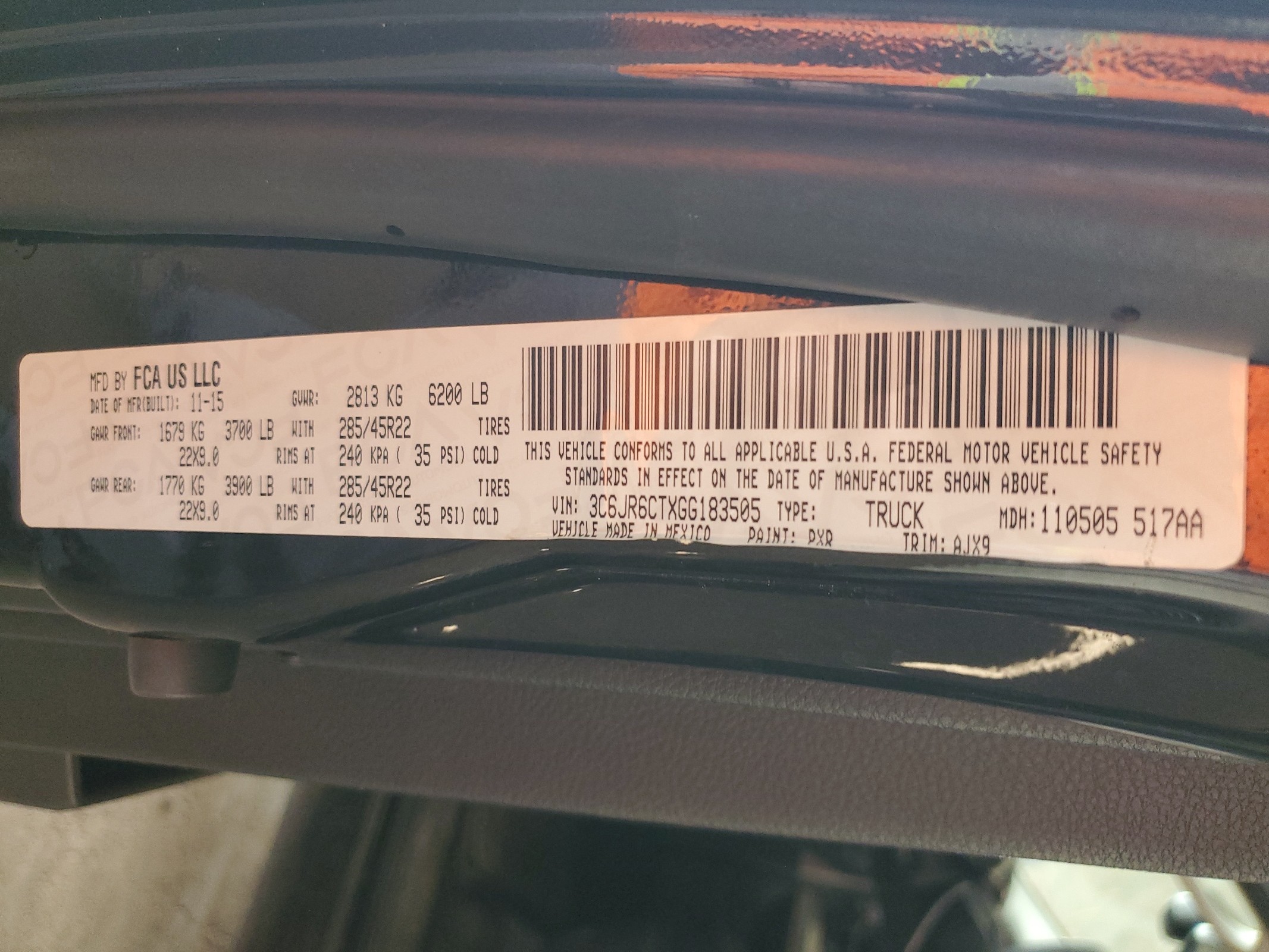 3C6JR6CTXGG183505 2016 Ram 1500 Sport