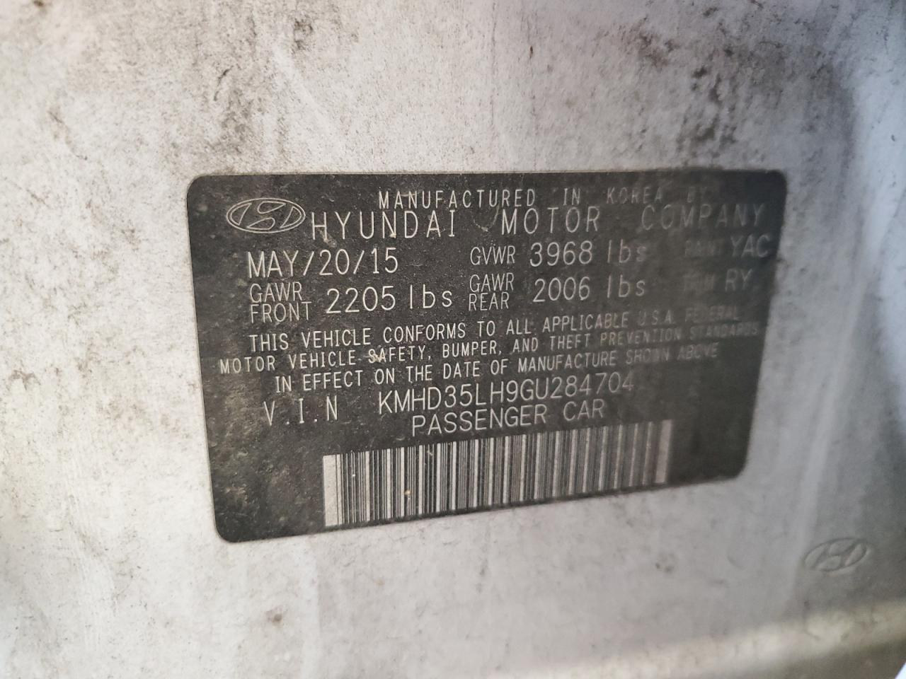 2016 Hyundai Elantra Gt VIN: KMHD35LH9GU284704 Lot: 64788474