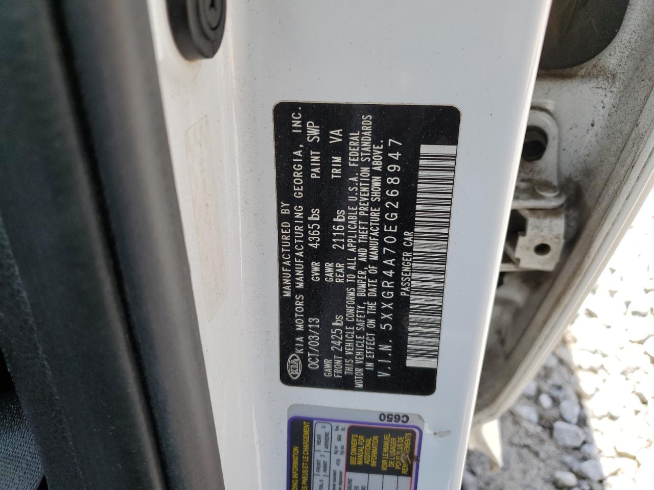 2014 Kia Optima Sx VIN: 5XXGR4A70EG268947 Lot: 61426714