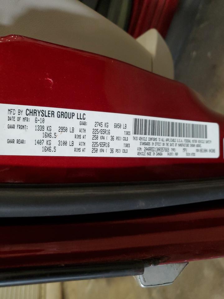 2010 Chrysler Town & Country Touring VIN: 2A4RR5D13AR357669 Lot: 63643384