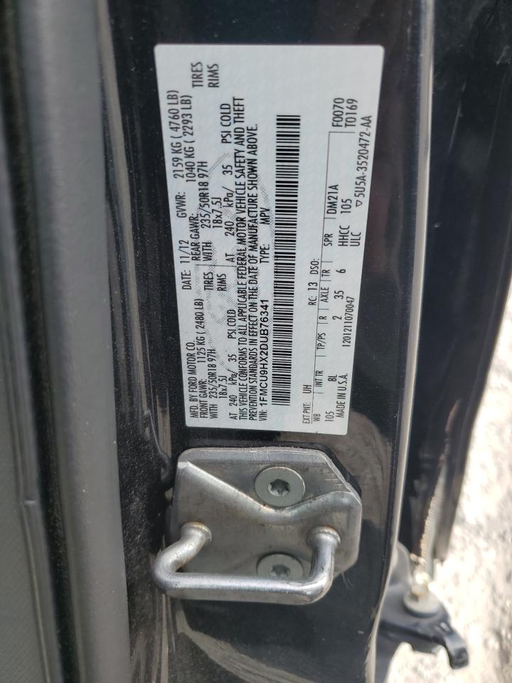 2013 Ford Escape Sel VIN: 1FMCU9HX2DUB76341 Lot: 62218594