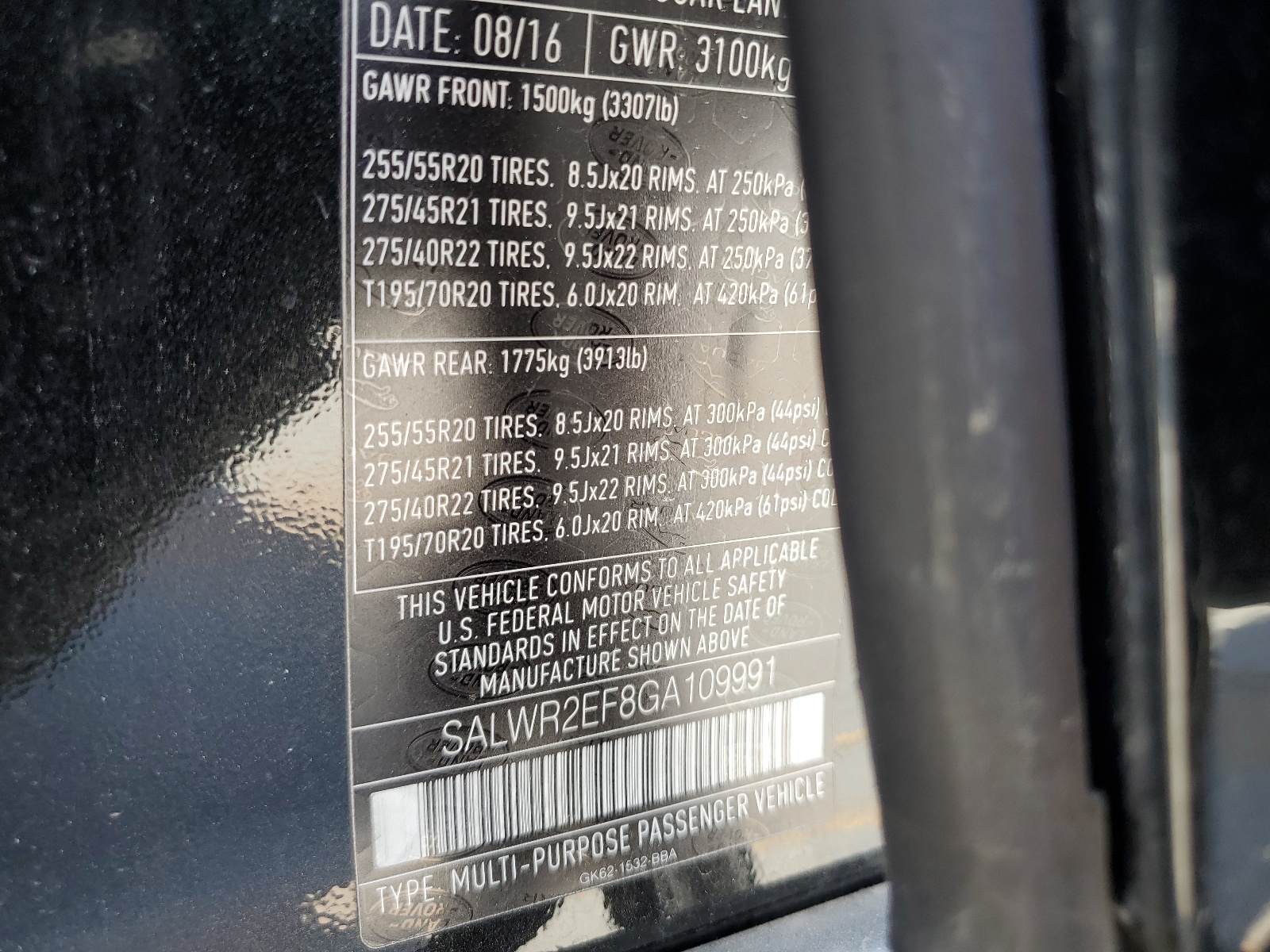 SALWR2EF8GA109991 2016 Land Rover Range Rover Sport Sc