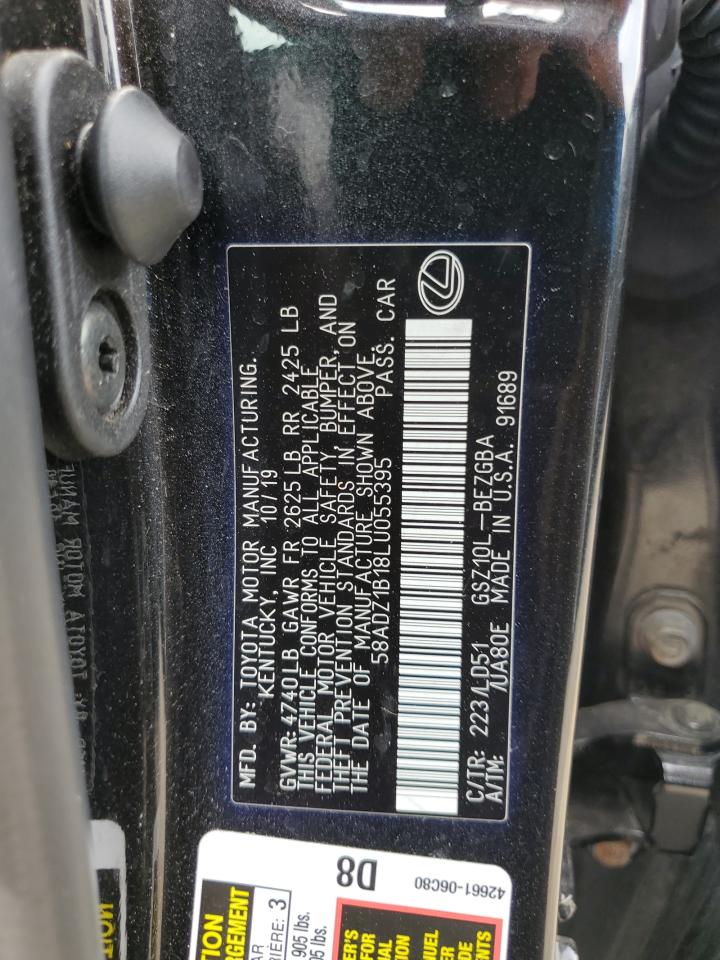 2020 Lexus Es 350 VIN: 58ADZ1B18LU055395 Lot: 65037294