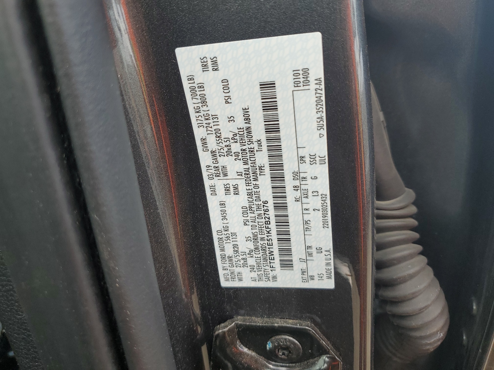 1FTEW1E51KFB27676 2019 Ford F150 Supercrew