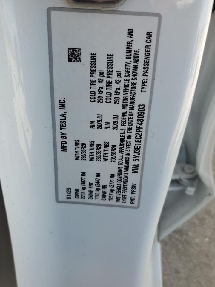 5YJ3E1EC2PF480903 2023 Tesla Model 3