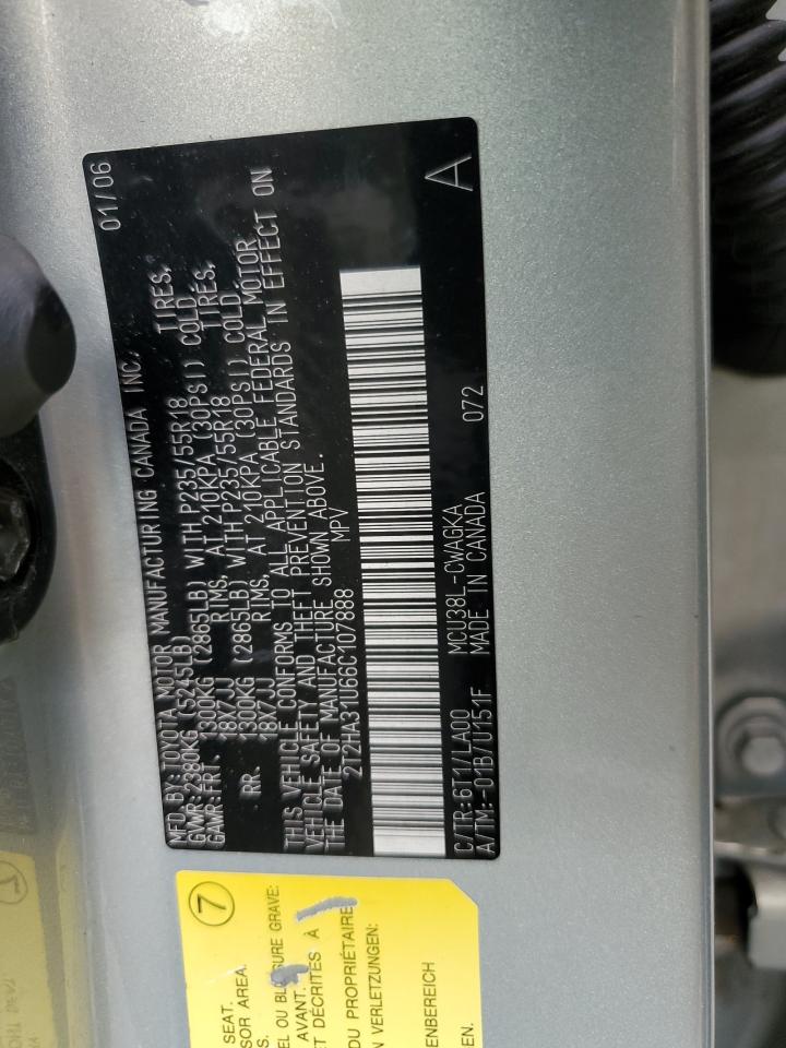 2006 Lexus Rx 330 VIN: 2T2HA31U66C107888 Lot: 63315784