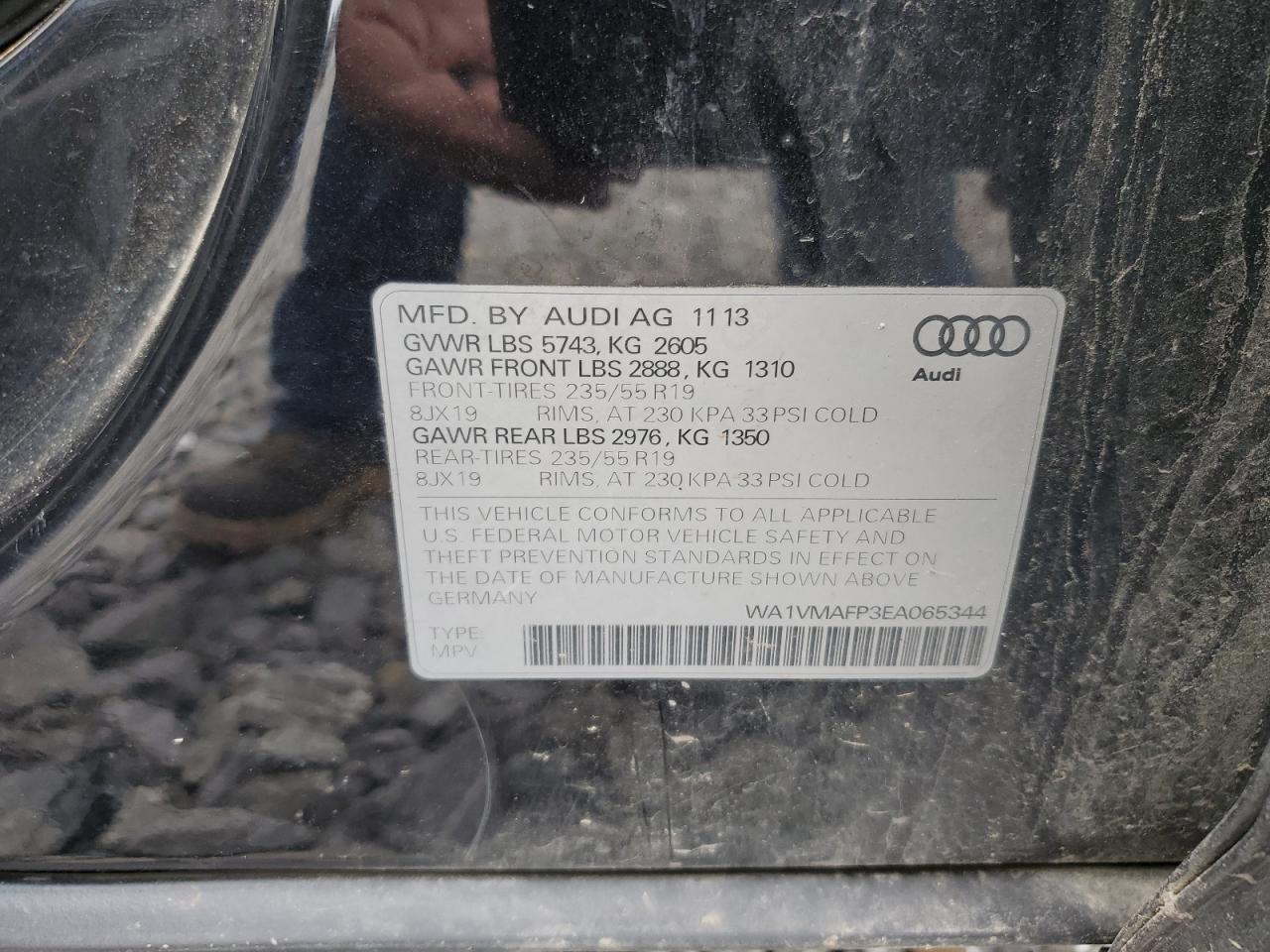 WA1VMAFP3EA065344 2014 Audi Q5 Tdi Prestige