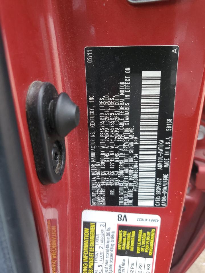 2011 Toyota Venza VIN: 4T3ZA3BB4BU044134 Lot: 63773834