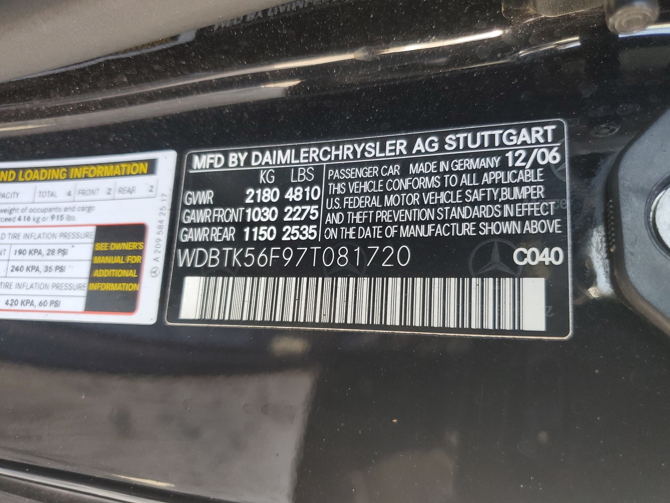 WDBTK56F97T081720 2007 Mercedes-Benz Clk 350