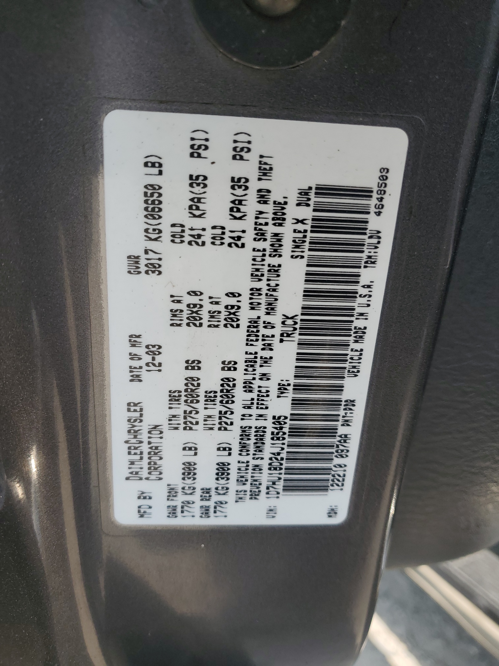 1D7HU18D24J185405 2004 Dodge Ram 1500 St