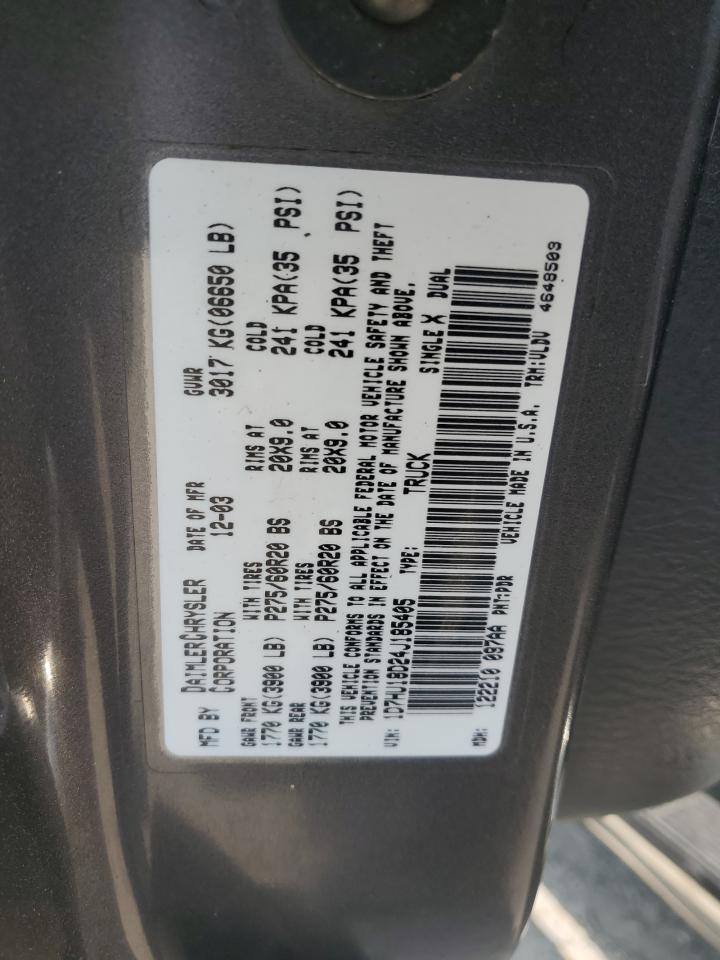 2004 Dodge Ram 1500 St VIN: 1D7HU18D24J185405 Lot: 63120574