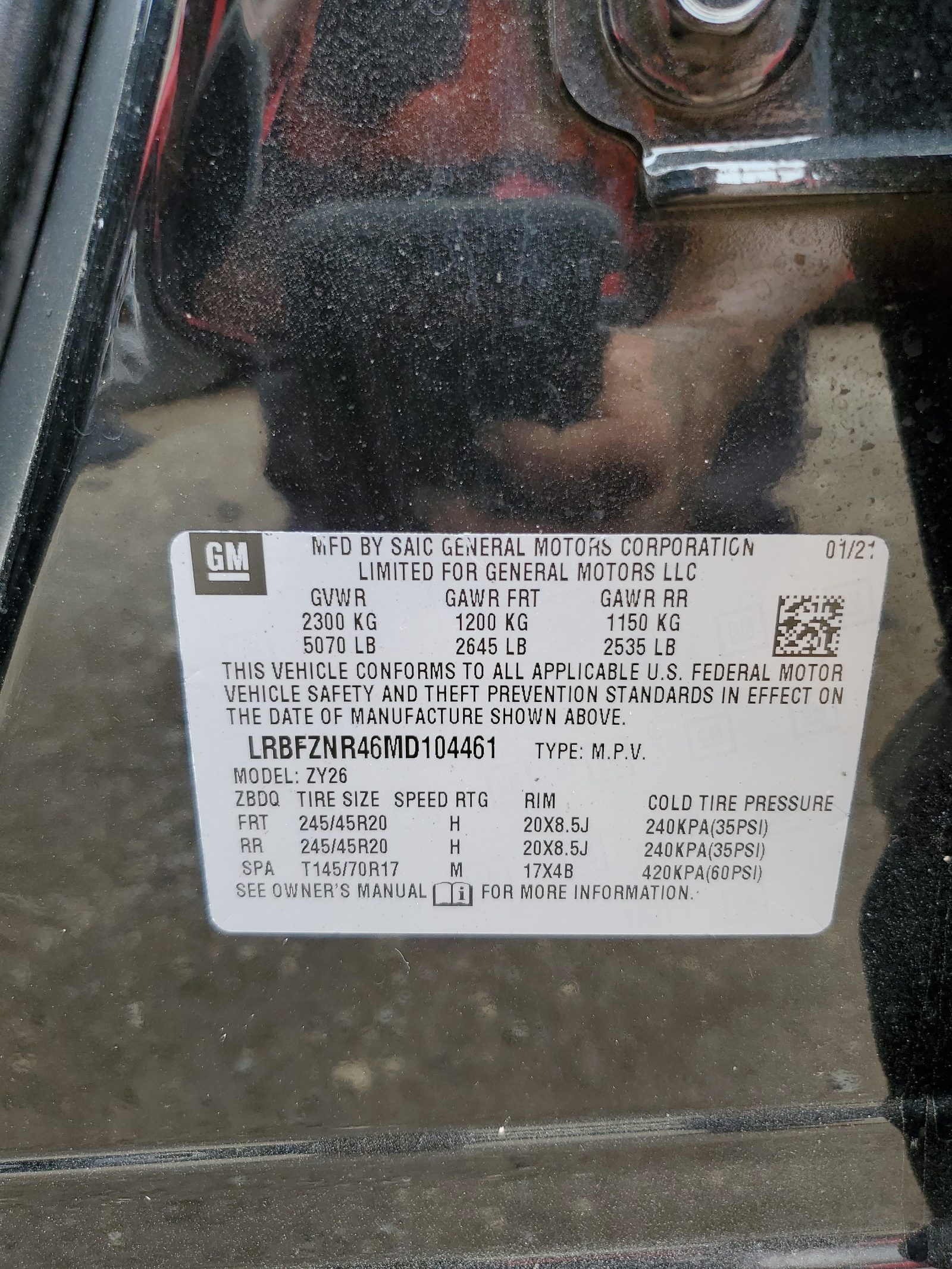 LRBFZNR46MD104461 2021 Buick Envision Essence